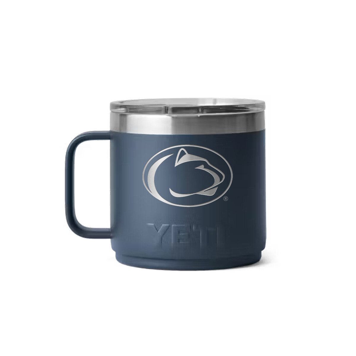 Yeti 14oz navy mug with Penn State Athletic Logo
